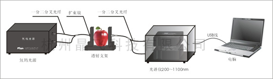 水果無(wú)損透射檢測(cè)方案示意圖
